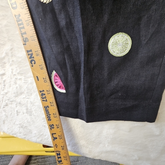 Talbots Irish Linen Pants 14 petite Fruit Tropical Vacation Beach Pull On - Picture 6 of 12